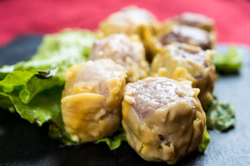 Chinese food dim sum on plate