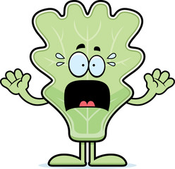 Scared Cartoon Lettuce Leaf