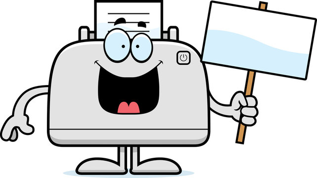 Cartoon Printer Sign
