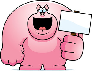 Cartoon Pig Sign