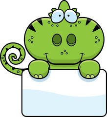 Cartoon Chameleon Sign