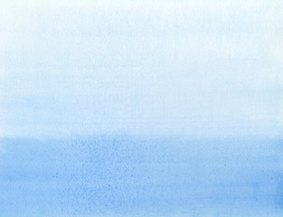 Blue watercolor background. Watercolour gradient. Blue delicate texture. Hand painted water-color wash.  - 143695802