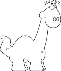 Sleeping Cartoon Apatosaurus