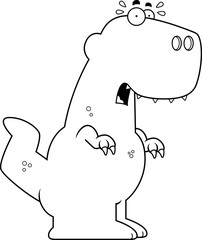 Scared Cartoon Tyrannosaurus Rex