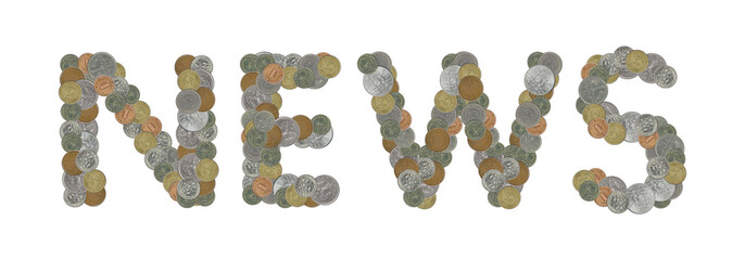 NEWS – Coins on white background