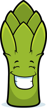 Cartoon Asparagus Grinning