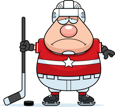 recommend clip art: Sad Cartoon Hockey Player