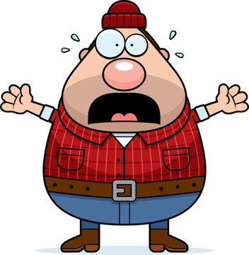 recommend clip art: Scared Cartoon Lumberjack