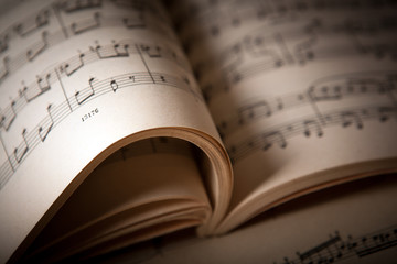 open large music book close up