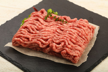 Raw minced beef meat
