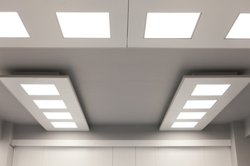 Interior of clean modern white medical, chemical or research room background.