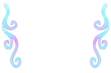 Isolated turquoise and pink pastel spiral decoration