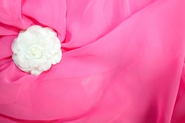 Pink silk wavy soft femine girls romantic background - obrazy, fototapety, plakaty