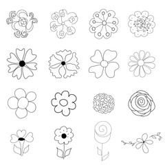 Flower icons set.