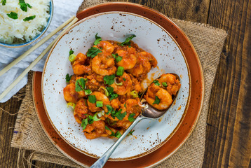 Sichuan-style prawns