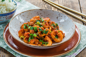 Sichuan-style prawns