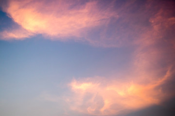 Fototapeta na wymiar Beautiful cloud sky background in twilight color