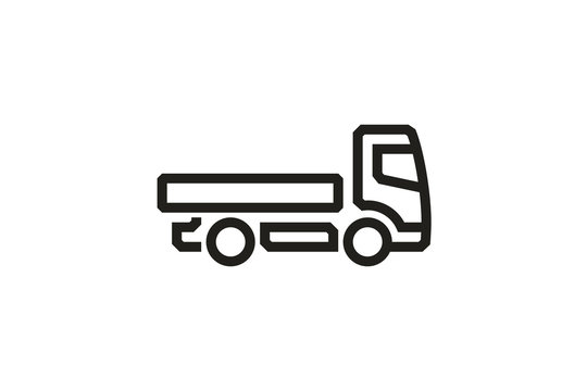 Vehicle Icons: European Delivery Truck. Vector.