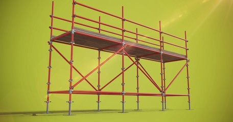 Composite image of digitally generated image of scaffolding