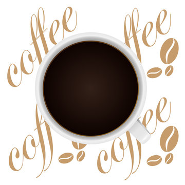 Fototapeta A cup of black coffee