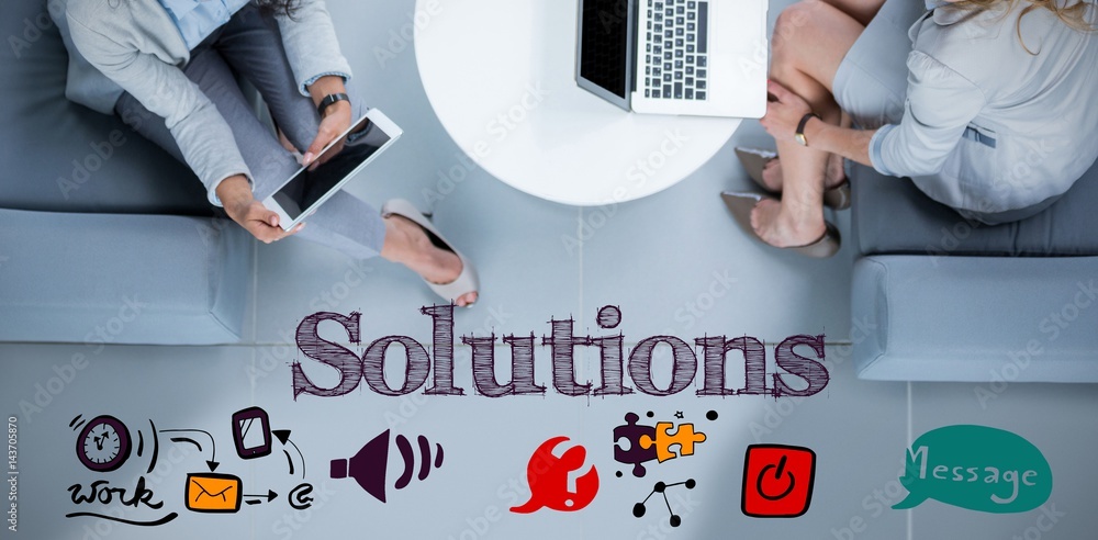 Poster composite image of solutions text message