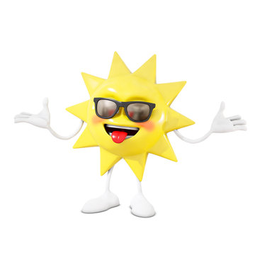 3D sun character, 3d rendering