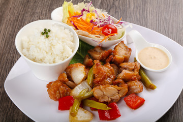 Stir fry teriyaki pork