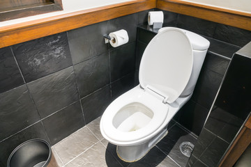 Modern house bathroom interior .