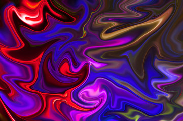 Digital blurred dark multicolor background with spread liquify flow for design
