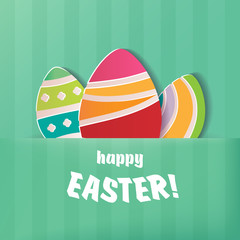 Happy Easter  greeting card. A realistic vector image that simulates paper.