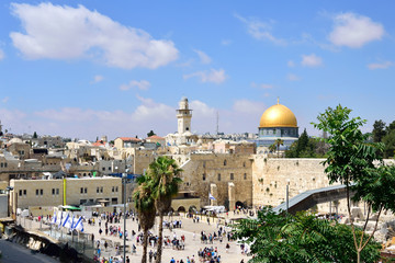 Wailing Wall square in old Jerusalem