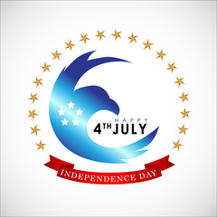 Abstract Happy 4th of July, Memorial Independence Day. Vector and Illustration, EPS 10.