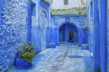 The beautiful blue medina of Chefchaouen in Morocco.