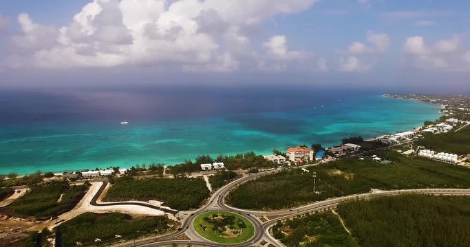 aerial timelapse view of a caribbean beach