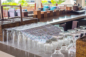 Cocktail Glass Collection in hotel .