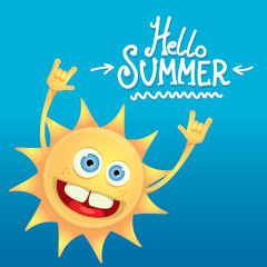 hello summer rock n roll poster. summer party
