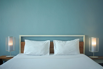 Fototapeta na wymiar Bedroom modern design with furnishings