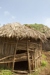 Maasai hut in village