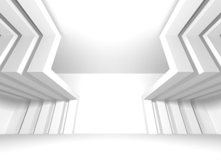 Abstract White Architecture Geometric Background
