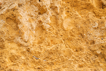 Yellow river sand, background, texture
