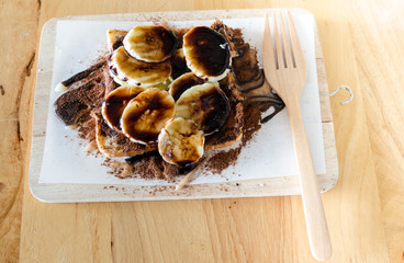 Sweet bread with banana dessert