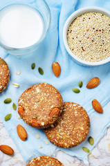 Quinoa dates oats pumpkin seeds; almond Breakfast cookies