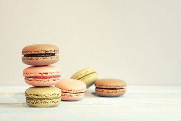 A set of different macarons