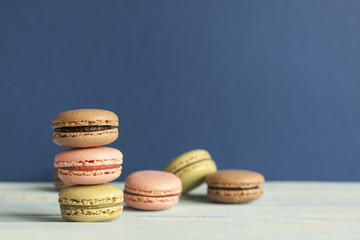 A set of different macarons