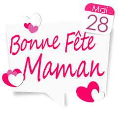 Bonne fête maman blanc - joyeuse Fête des mères - 28 mai