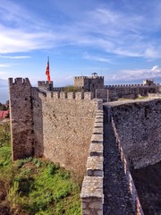 Walls of ancient fortress in Ohrid, Macedonia