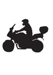 Silhouette of a man on a motorcycle vector