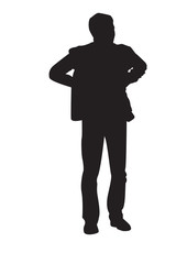 Silhouette man standing vector