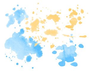 Fototapeta na wymiar Summer mood. Watercolor vector colorful blobs