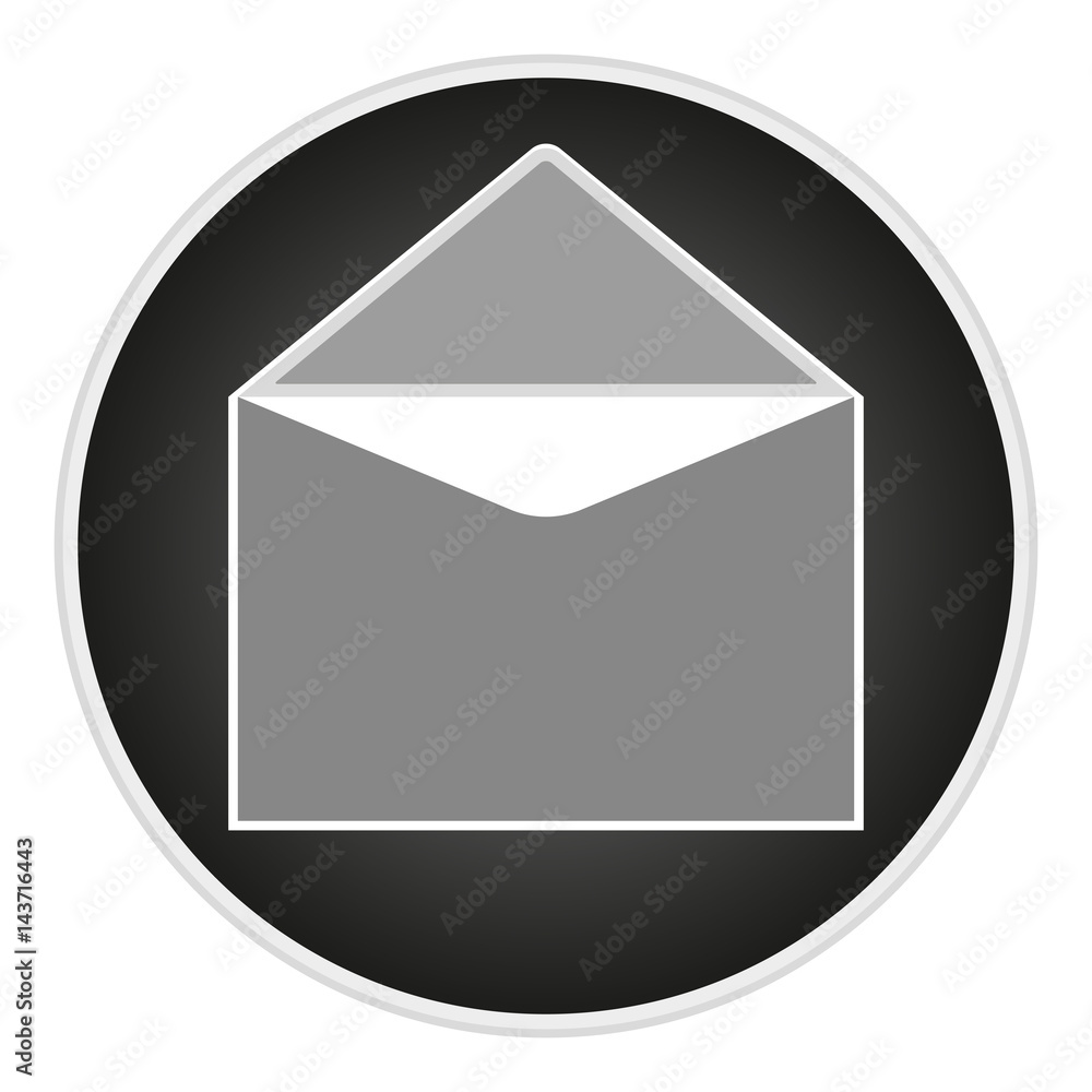 Poster vector flat image button with open envelope. button with the message
